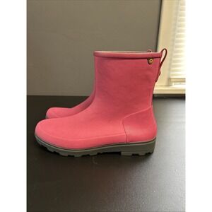 Bogs Holly Jr  Girls‎ 6 Mid Rain Boots Pink Round Toe Pull On Waterproof School